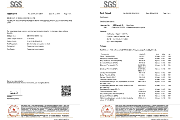 SGS-REACH Report (Jucheng Cellulose Acetate)